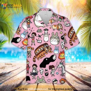 Lightseagreen Kawaii Funny Hawaiian Shirt