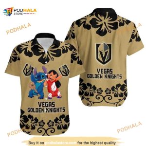 Lilo & Stitch Aloha NHL Vegas Golden Knights Hawaiian Shirt