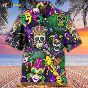 Mardi Gras Skull Art Summer Gift Hawaiian Shirt