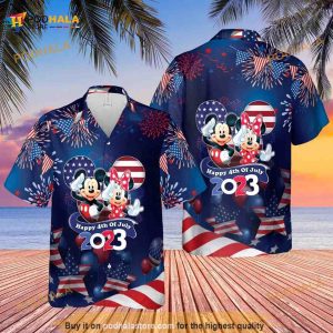 Mickey Minnie Fireworks Happy 4th Of July 2023 Hawaiian Shirt