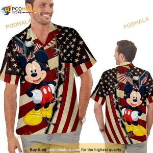 Mickey Mouse US Flag Hawaiian Shirt