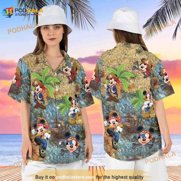 Mickey Pirate Hawaiian Shirt