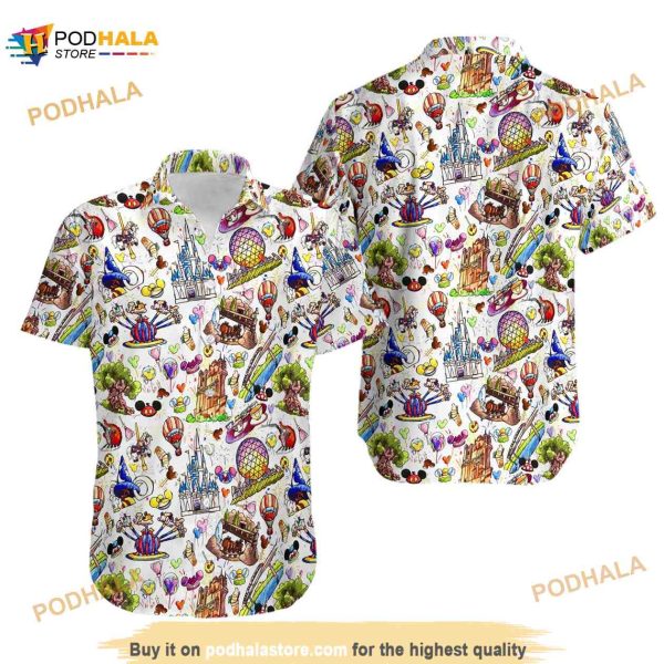 Mickey Snacks Summer Hawaiian Trip Shirts