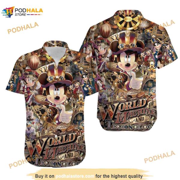 Mickey The World Of Machinery And Technology Hawaiian Shirt