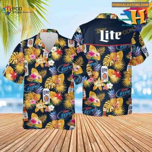 Miller Lite Beer Pineapple Hawaiian Shirt