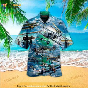 Monoplane And The Ocean Funny Hawaiian Shirt