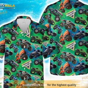 Monster Truck Funny Hawaiian Shirt Summer Button Up