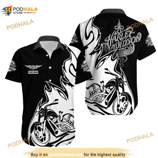 Motorcycles Harley Davidson Button Shirt