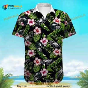 NFL Philadelphia Eagles Hawaiian Shirt Hibiscus Flower Pattern Beach Gift For Dad