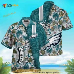 NFL Philadelphia Eagles Hawaiian Shirt Palm Leaf Pattern