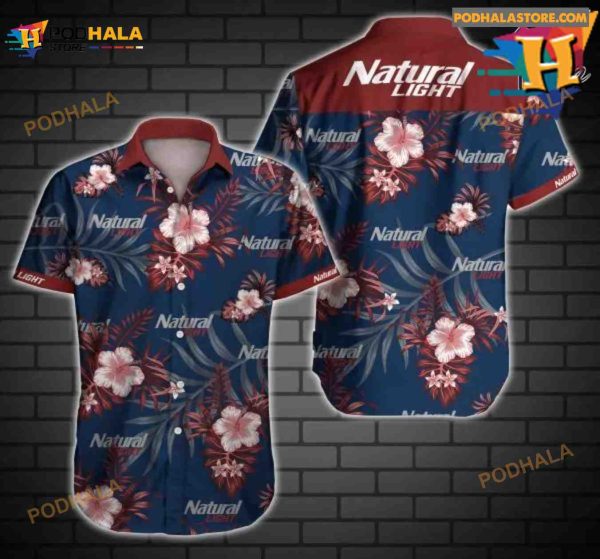 Natural Light Beer Hawaiian Shirt Vintage Aloha Shirt