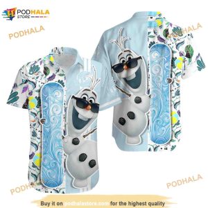 Olaf Frozen Floral Hawaiian Shirt