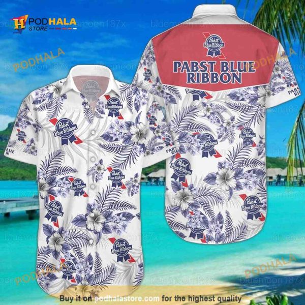 Pabst Blue Ribbon Beer Hawaiian Shirt