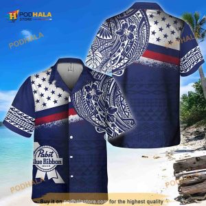 Pabst Blue Ribbon Hawaiian Shirt