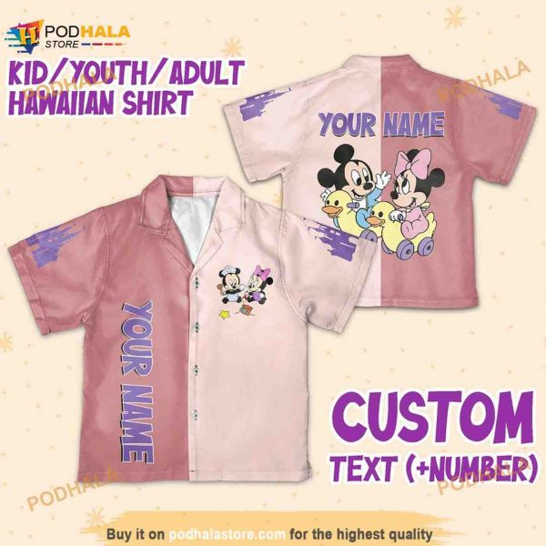 Personalize Name Disney Baby Mikey Minnie Castle Heather Mauve