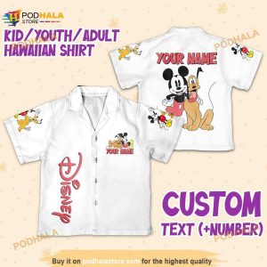 Personalize Name Disney Mikey Pluto White