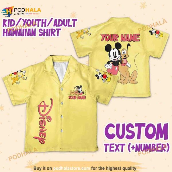 Personalize Name Disney Mikey Pluto Yellow