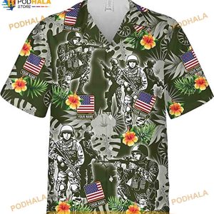 Personalized Name Veteran USA Veteran Proud Hawaiian Shirt