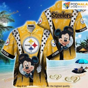 Pittsburgh Steelers NFL Mickey Hawaiian Shirt 3D Printed Tropical Pattern Gift