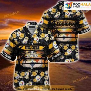 Pittsburgh Steelers NFL Summer Hawaiian Shirt Floral Pattern For Sports Enthusiast