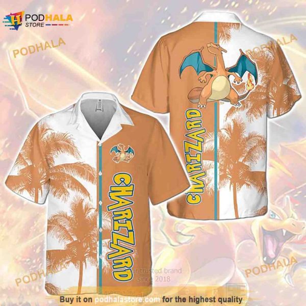 Pokemon Charizard Funny 3D Hawaiian Shirt For Women Men