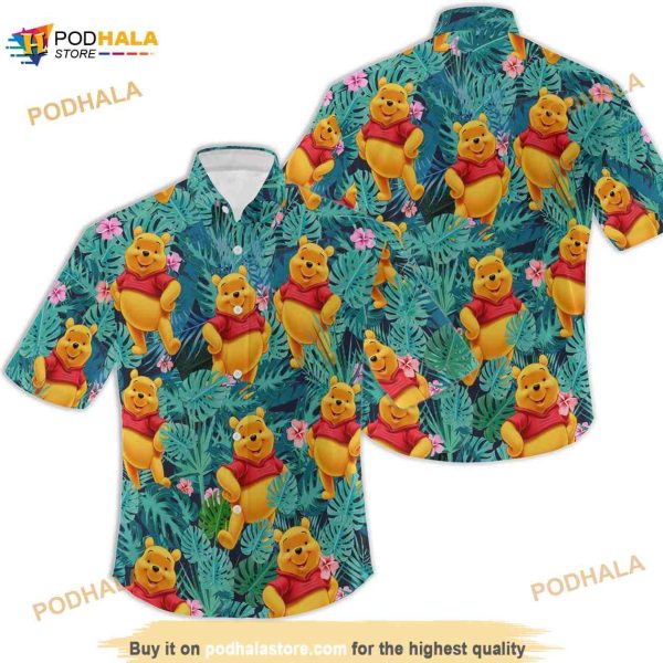 Pooh Floral Hawaiian Shirt For Women Men