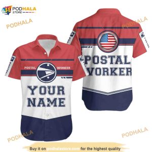 Postal Worker Logo Hawaiian Shirt