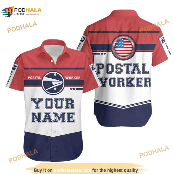 Postal Worker Logo Hawaiian Shirt