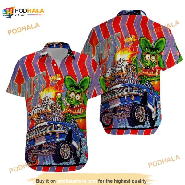 Rat Fink Rattail Hot Rod Hawaiian Shirt