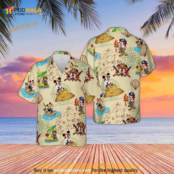 Retro Pirated Of The Caribbean Mickey Hawaii Shirt