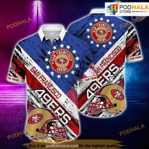 San Francisco 49ers NFL Hawaiian Shirt American Flag