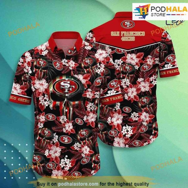 San Francisco 49ers NFL Hawaiian Shirt Skull Punisher Printed 3D Summer