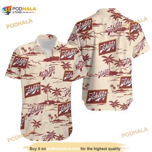 Schlitz Beach Pattern Hawaiian Shirt