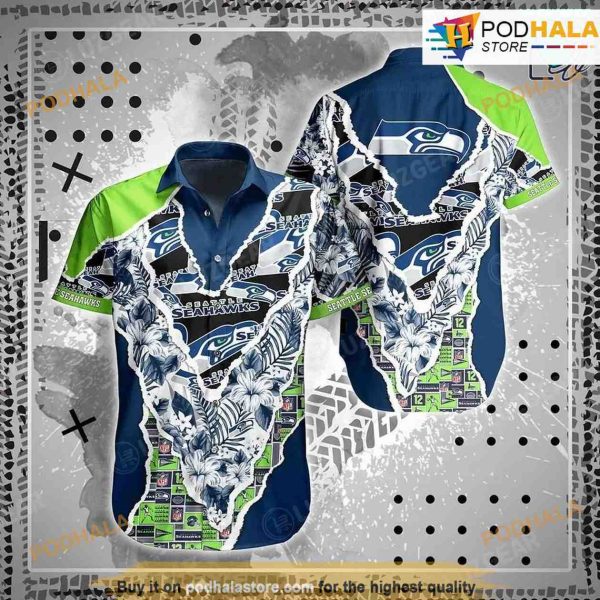 Seattle Seahawks NFL Hawaii Shirt Floral Hawaiian Shirt Best Fans