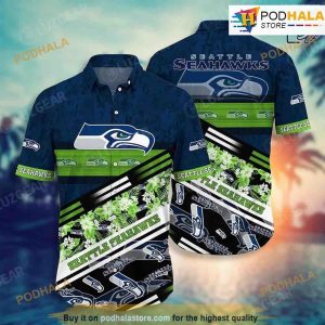 Seattle Seahawks NFL Hawaiian Shirt Tropical Patterns 3D Printed Beach Shirt Summer Gifts