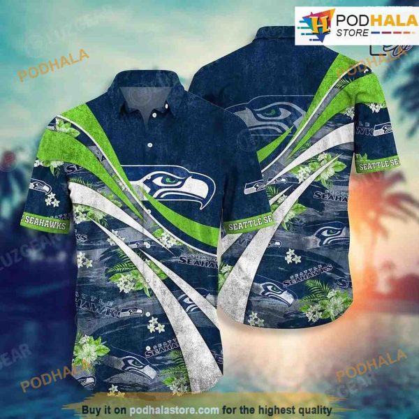 Seattle Seahawks NFL Summer Hawaiian Shirt Floral Pattern For Football NFL Enthusiast