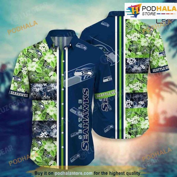 Seattle Seahawks NFL Tropical Patterns Hawaiian Shirt