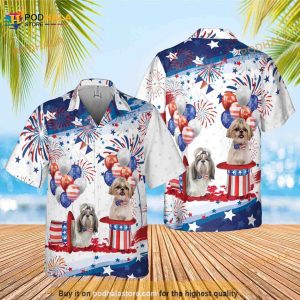 Shih Tzu Independence Day Hawaiian Shirt