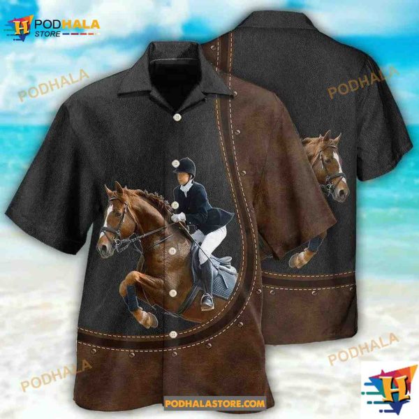 Show Horseback Riding Hawaiian Shirt