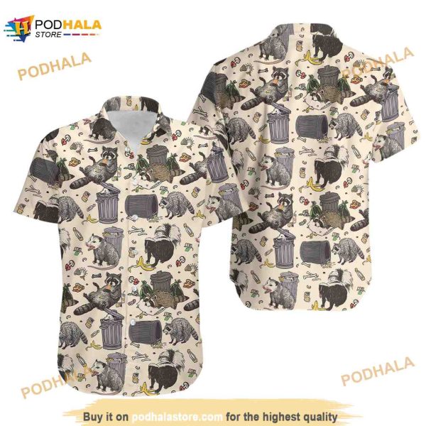 Shunk Racoon Opossum Hawaiian Shirt