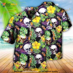 Skull Flowers Funny Hawaiian Shirt