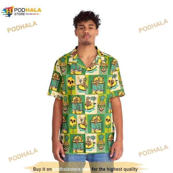 Skull Summer Vacation Hawaiian Shirt For Women Men