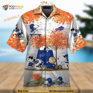 Snoopy Charlie Brown Autumn Tree Buffalo Bills Hawaiian Shirt