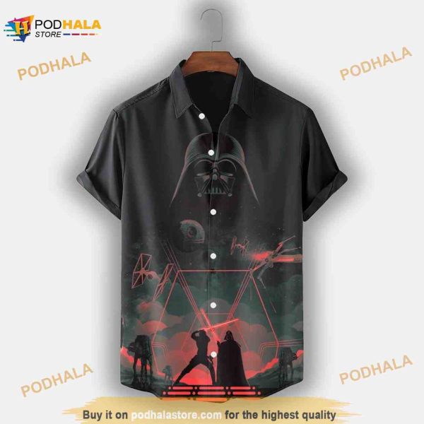 Spaceship Star Wars Synthwave Hawaiian Shirt For Men Women