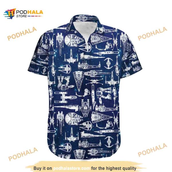 Star Wars Spaceship Pattern Hawaiian Shirt