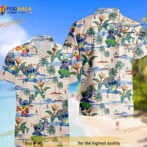 Stich Family Beach Disney Hawaiian Shirt