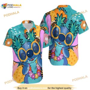 Stitch Floral Pattern Disney Hawaiian Shirt