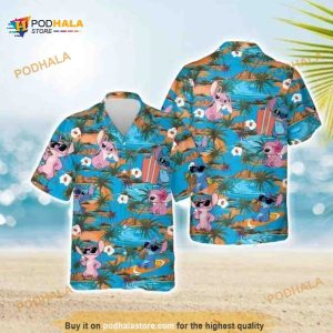 Stitch Pink Hawaiian Shirt