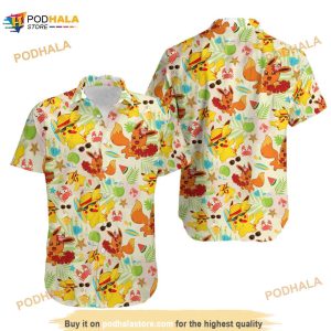 Summer Eevee Pokemon Hawaiian Shirt