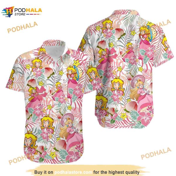 Super Mario Princess Peach Feeling Peachy Hawaiian Shirt For Women